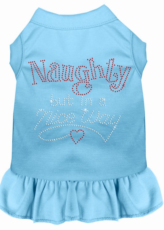 Rhinestone Naughty but in a nice way Dress Baby Blue XL